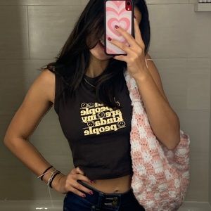 Cropped graphic tank
